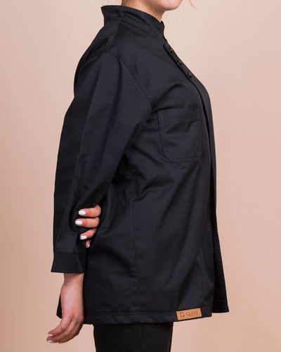 Chaqueta de cocina - mujer - negra -  cierre - Chic