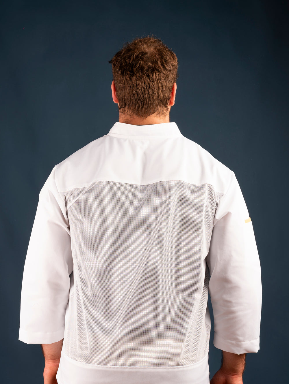 Chaqueta de cocina - blanca - hombre - detalles dorados