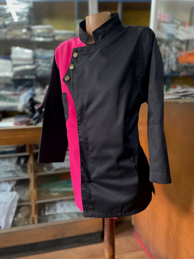 Chaqueta de cocina - negra - con - fucsia - unisex