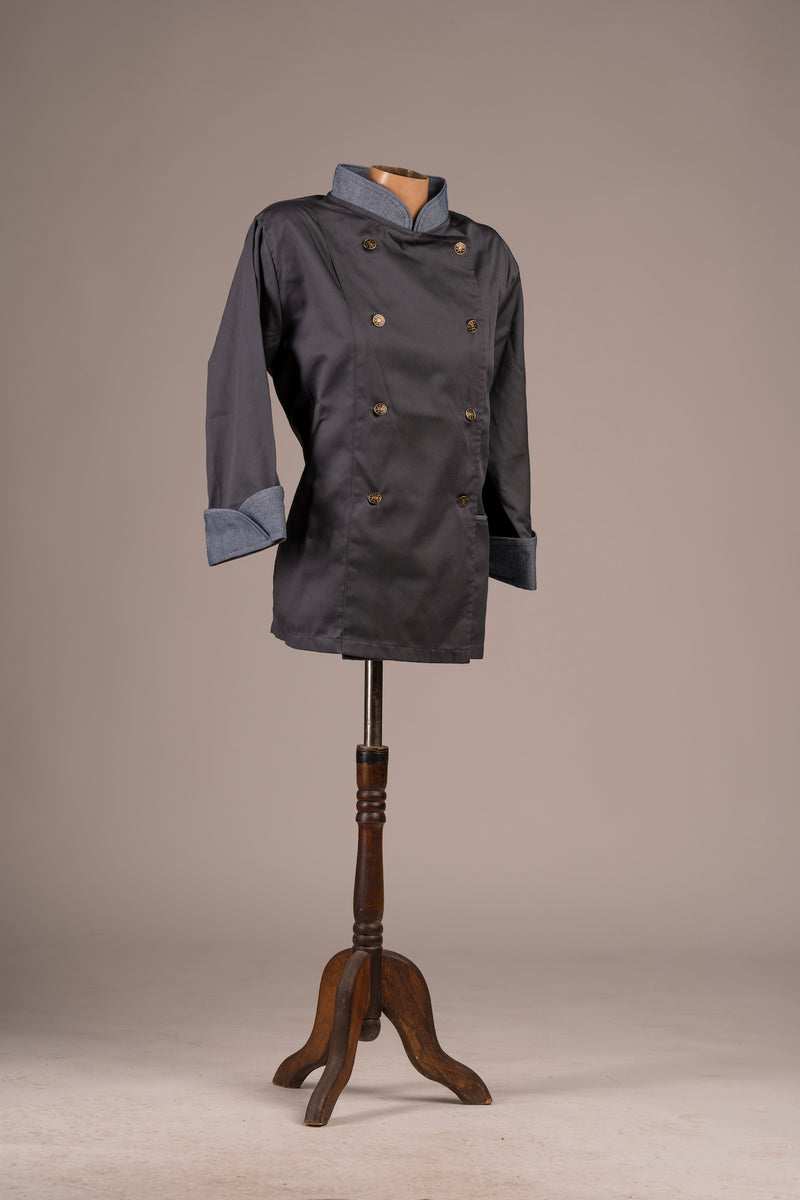 Chaqueta de cocina - gris con mezclilla - unisex