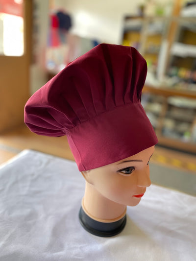 Gorro de cocina - diseño champiñon - unisex - burdeos
