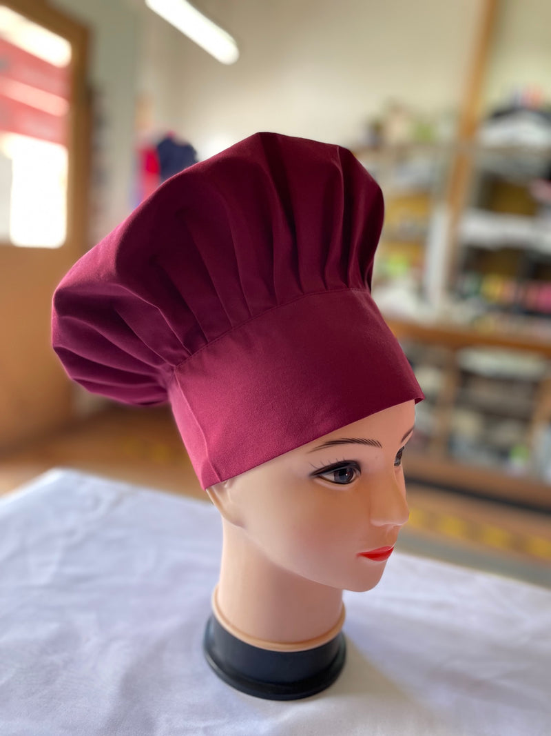 Gorro de cocina - diseño champiñon - unisex - burdeos