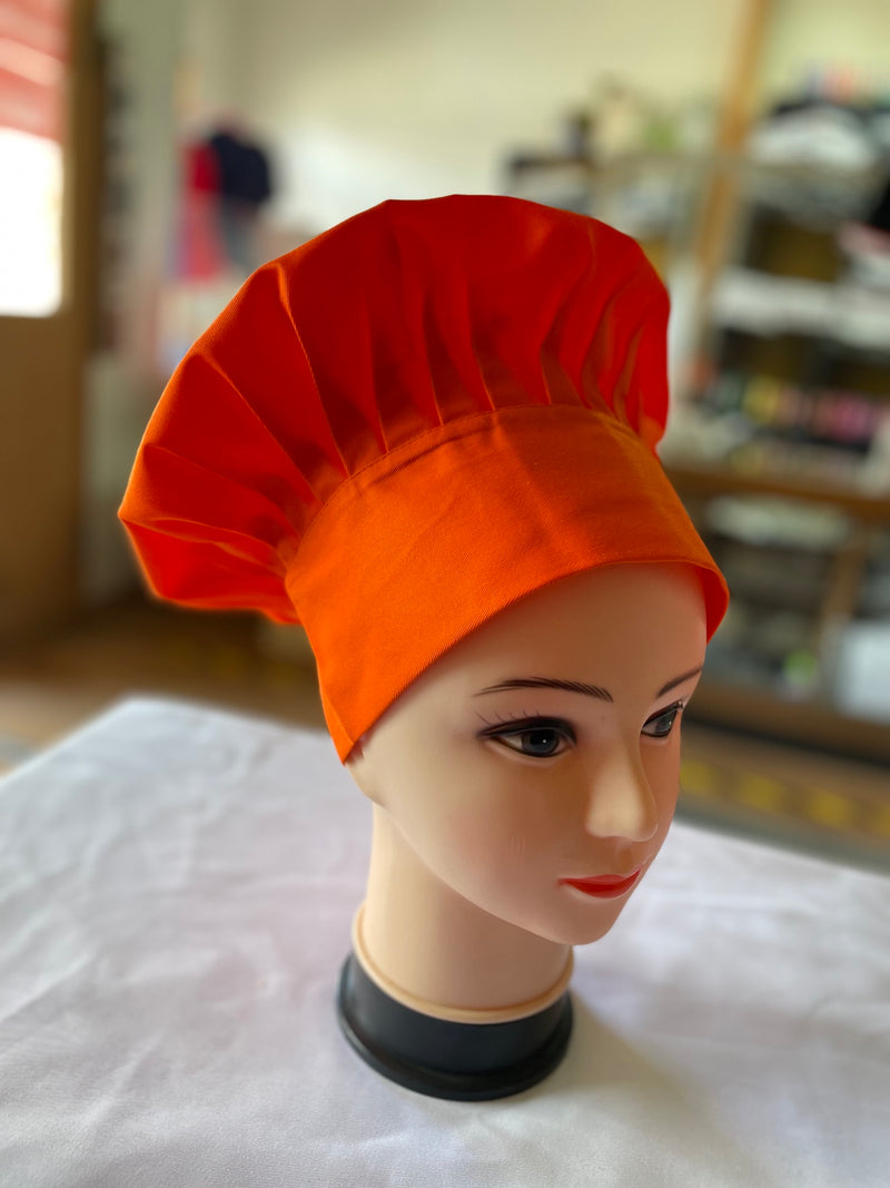 Gorro de cocina - diseño champiñon - unisex - naranjo