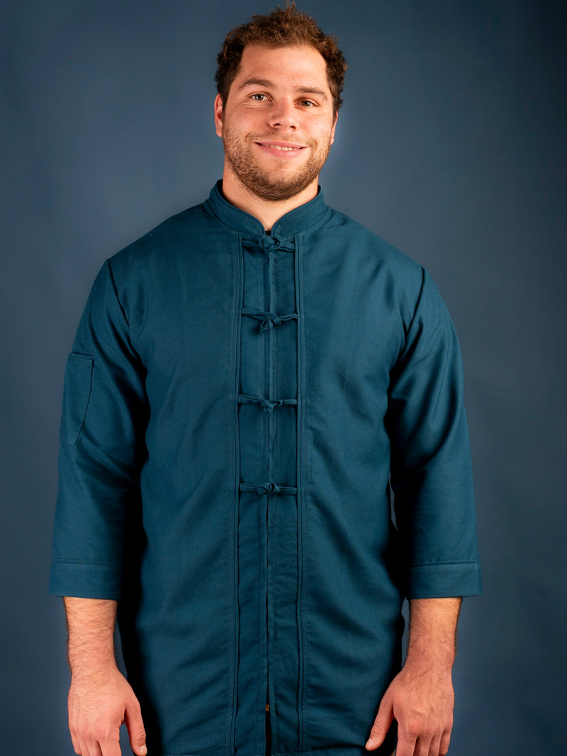 Chaqueta de cocina - petróleo - hombre - cierre escondido