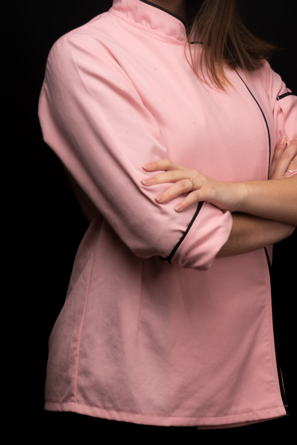 Chaqueta de cocina - pastelería - mujer - rosada - con cierre