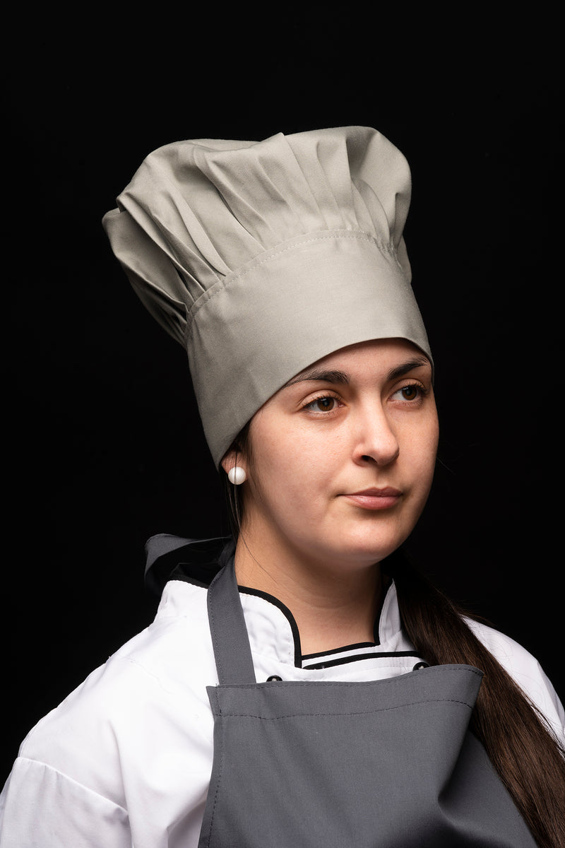 Gorro de cocina - diseño champiñon - unisex - gris