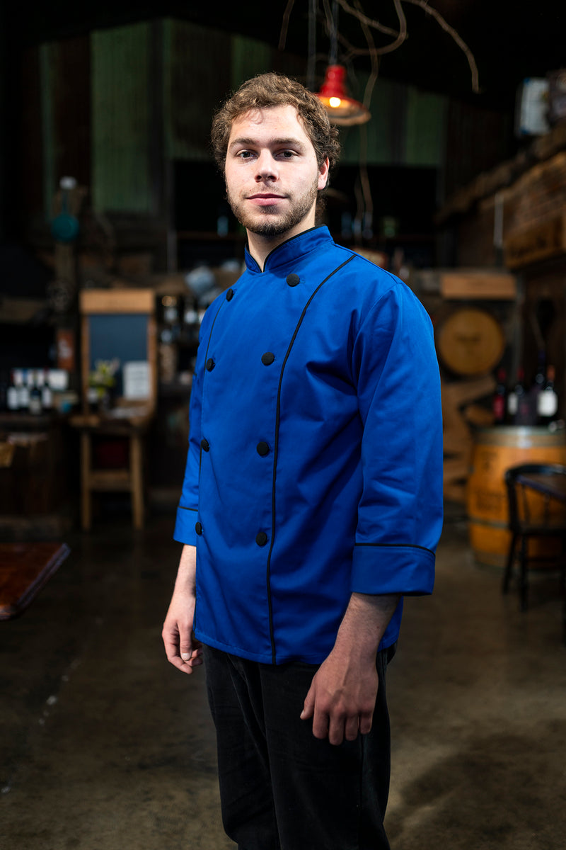 Chaqueta de cocina - azul claro - hombre - botones negros
