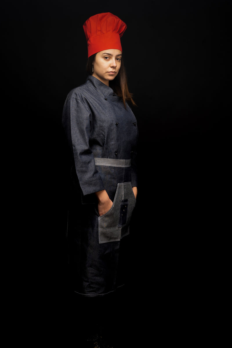 Mandil de cocina - unisex - mezclilla - largo