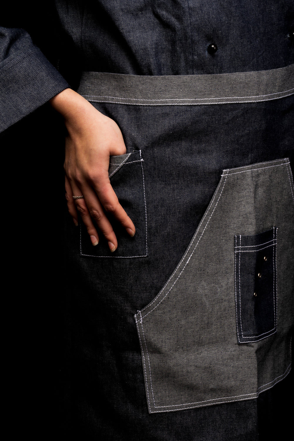 Mandil de cocina - unisex - mezclilla - largo