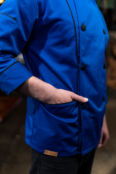 Chaqueta de cocina - azul claro - hombre - botones negros