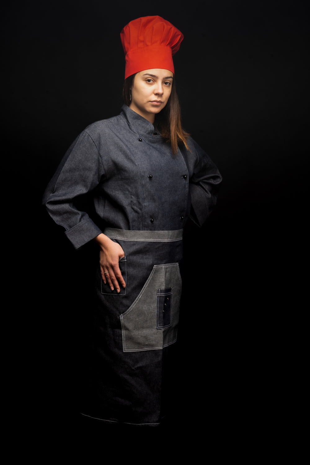 Mandil de cocina - unisex - mezclilla - largo