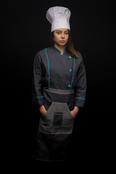 Mandil de cocina - unisex - mezclilla - largo