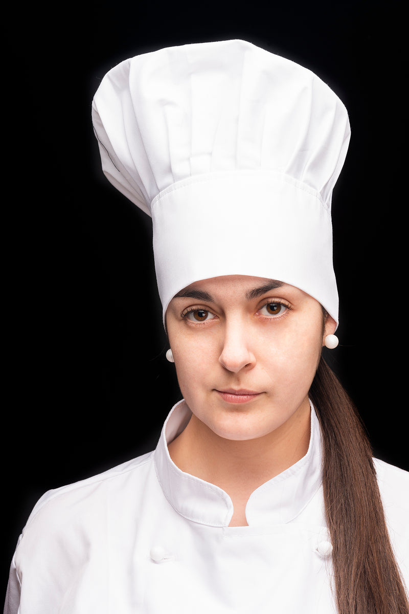 Gorro de cocina - diseño champiñon - unisex - blanco