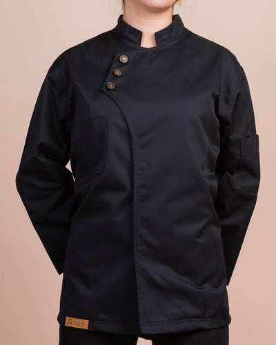 Chaqueta de cocina - mujer - negra -  cierre - Chic