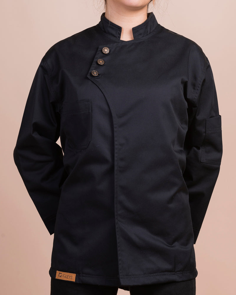 Chaqueta de cocina - mujer - negra -  cierre - Chic