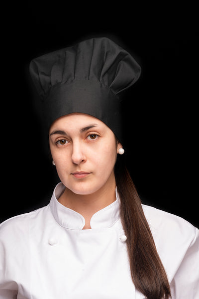 Gorro de cocina - diseño champiñon - unisex - negro