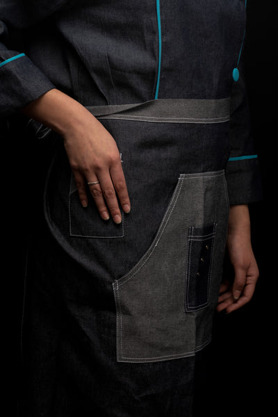 Mandil de cocina - unisex - mezclilla - largo