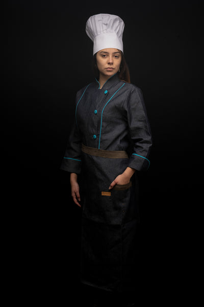 Mandil de cocina - unisex - café - corto