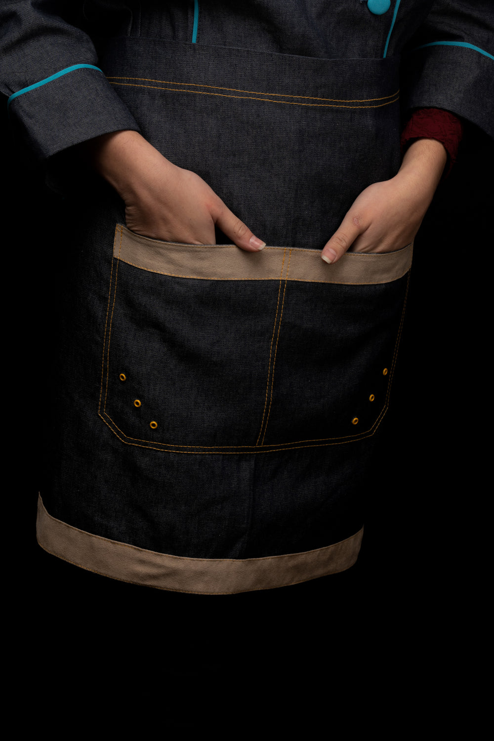Mandil de cocina - unisex - detalles beige