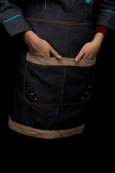 Mandil de cocina - unisex - detalles beige