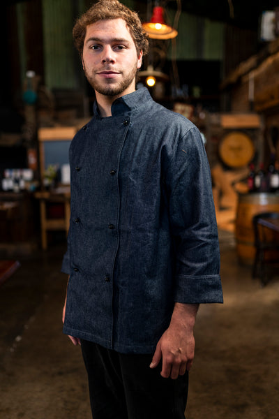 Chaqueta de cocina - mezclilla - hombre - botones