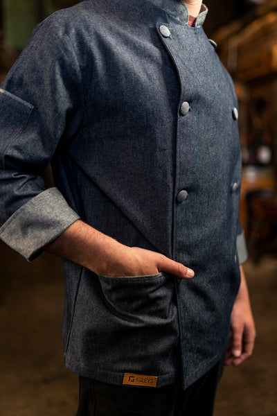 Chaqueta de cocina - mezclilla - hombre - botones de mezclilla