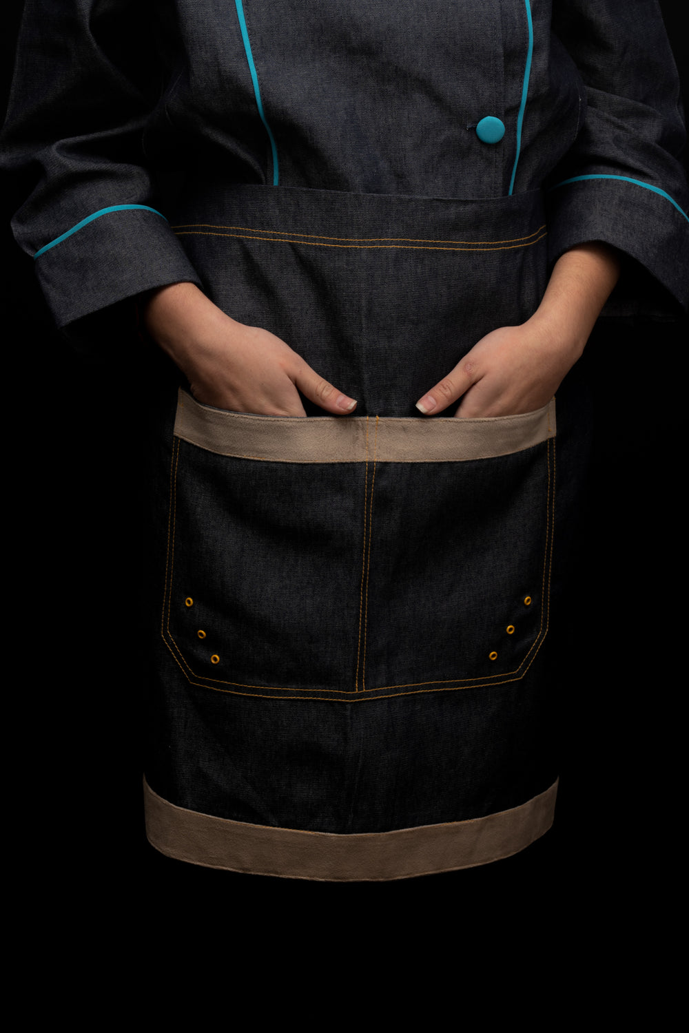 Mandil de cocina - unisex - detalles beige