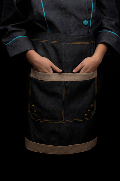 Mandil de cocina - unisex - detalles beige
