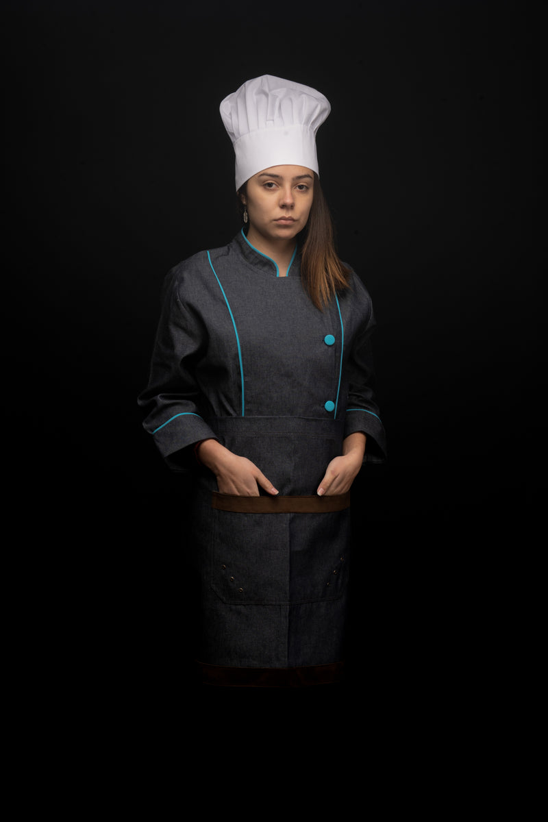 Mandil de cocina - unisex - detalles café