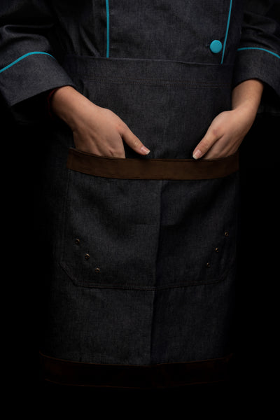 Mandil de cocina - unisex - detalles café