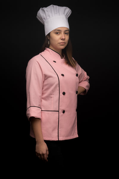 Chaqueta de cocina - pastelería - mujer - rosada