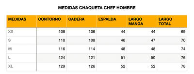 Chaqueta de cocina - negra - hombre - con botones