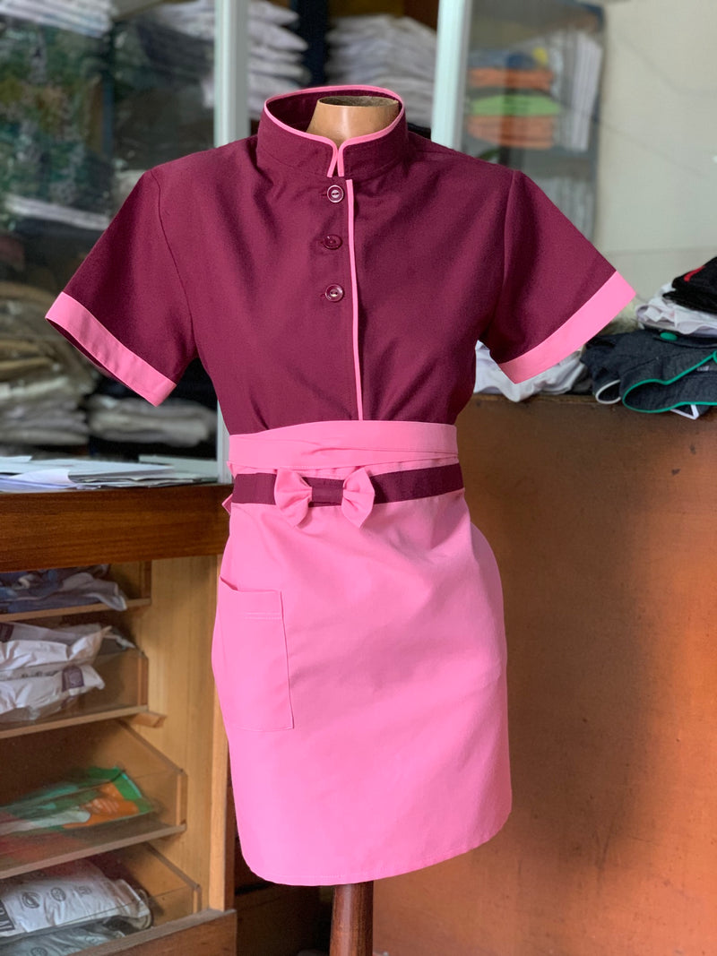 Conjunto de pastelería - respostería - cafetería - unisex - burdeos